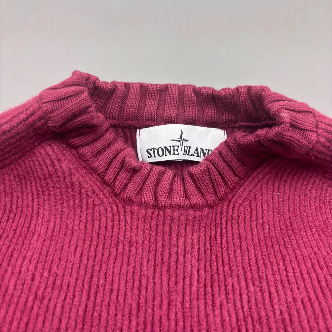 Burgundy Authentic Stone Island Knitted Jumper - S - New, Never Worn - Revaleur