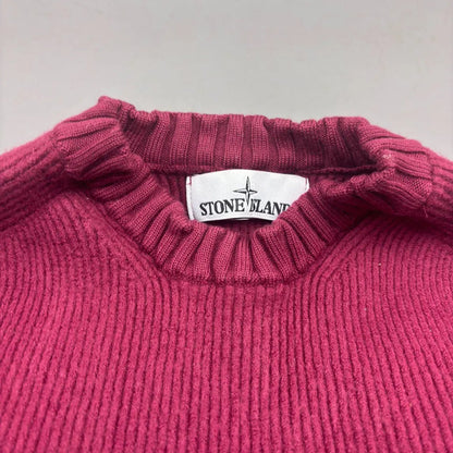 Burgundy Authentic Stone Island Knitted Jumper - S - New, Never Worn - Revaleur