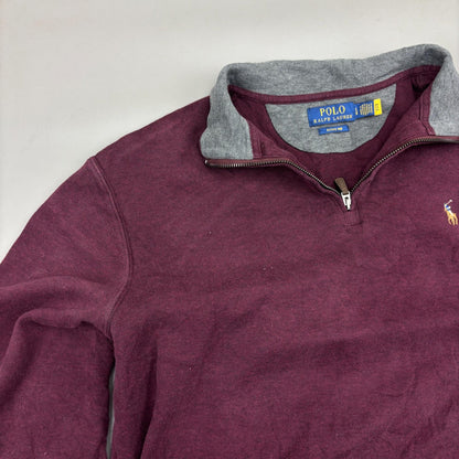 Burgundy Ralph Lauren Half Zip - Men L - Very Good - Revaleur