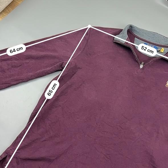 Burgundy Ralph Lauren Half Zip - Men L - Very Good - Revaleur
