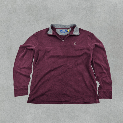 Burgundy Ralph Lauren Half Zip - Men L - Very Good - Revaleur