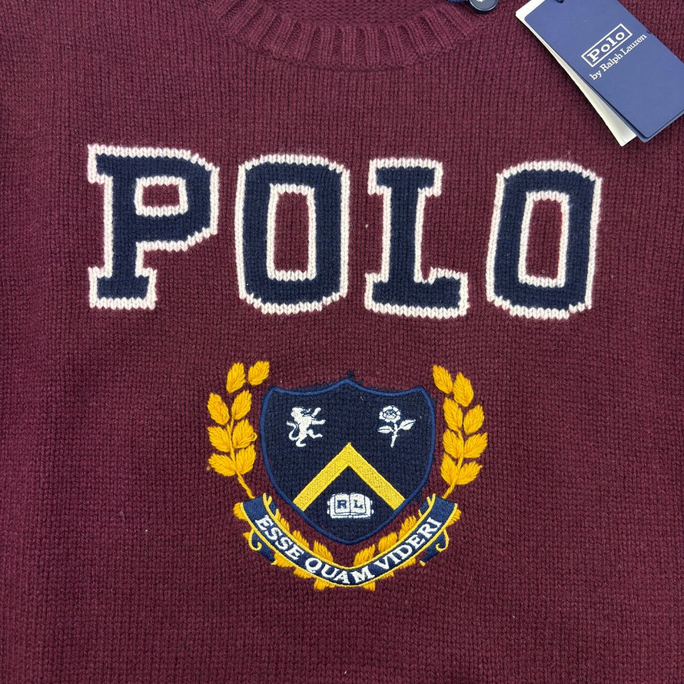 Burgundy Ralph Lauren Knitted Sweater - Women S - New With Tags - Revaleur