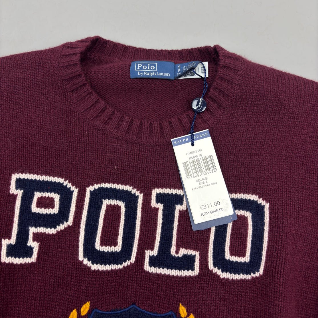 Burgundy Ralph Lauren Knitted Sweater - Women S - New With Tags - Revaleur