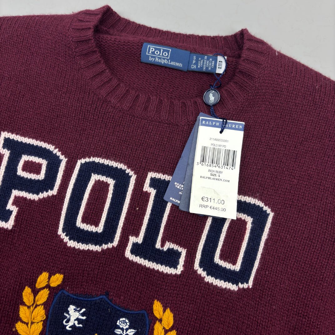 Burgundy Ralph Lauren Knitted Sweater - Women S - New With Tags - Revaleur