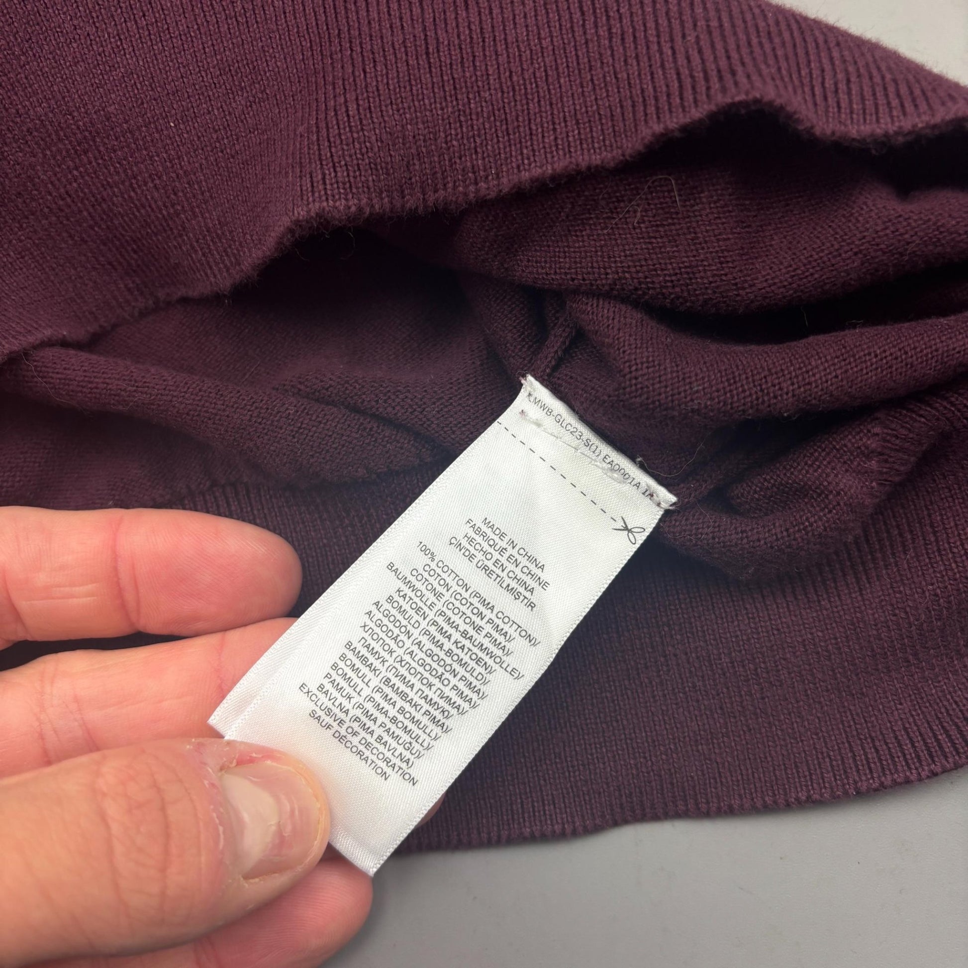 Burgundy Ralph Lauren V - neck Sweater - Men S - Very Good - Revaleur