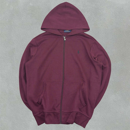 Burgundy Ralph Lauren Zip Vest - L - Very Good - Revaleur