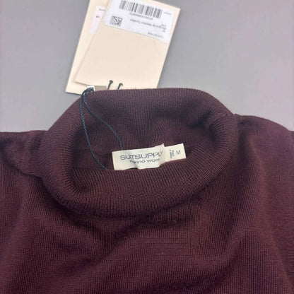 Burgundy Suitsupply Turtleneck - Men M - New With Tags - Revaleur