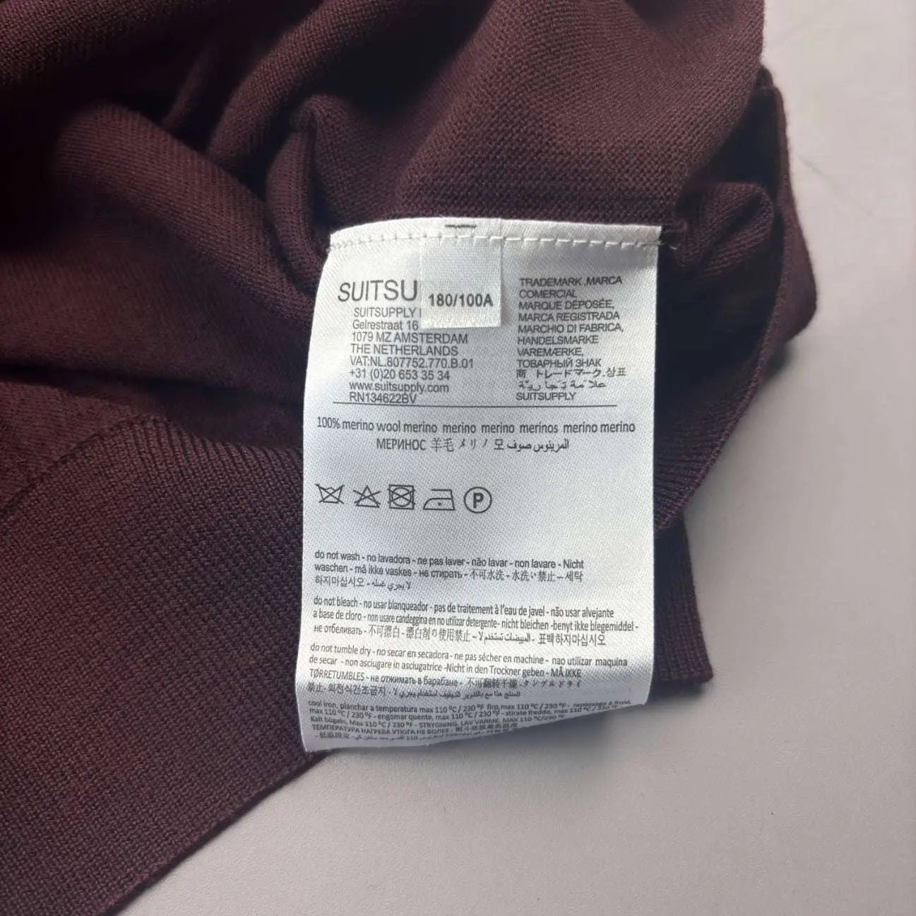 Burgundy Suitsupply Turtleneck - Men M - New With Tags - Revaleur