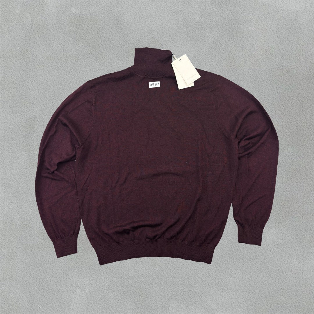 Burgundy Suitsupply Turtleneck - XXL - New With Tags - Revaleur