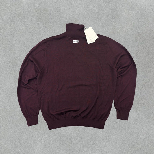 Burgundy Suitsupply Turtleneck - XXL - New With Tags - Revaleur