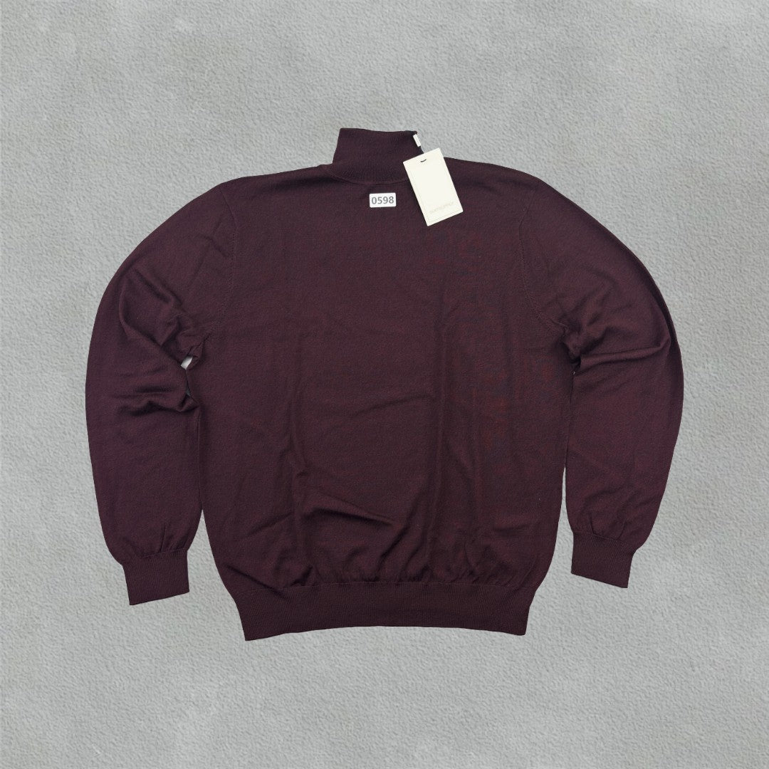 Burgundy Suitsupply Turtleneck - XXL - New With Tags - Revaleur