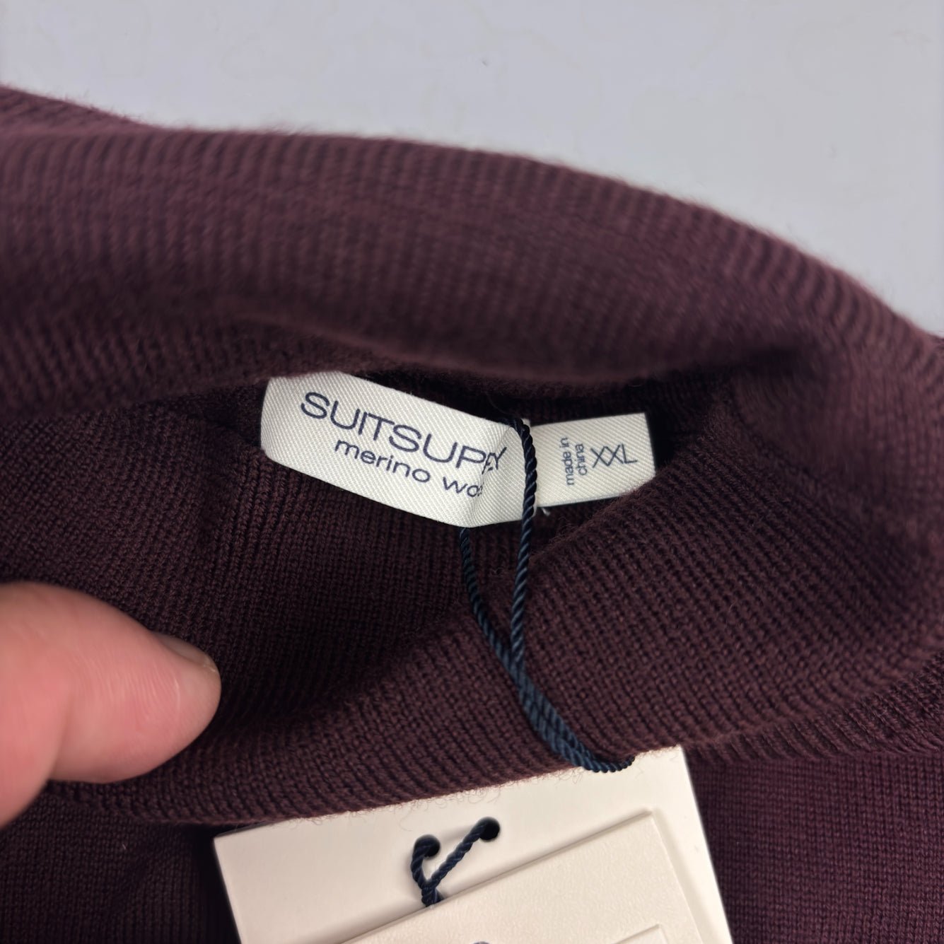 Burgundy Suitsupply Turtleneck - XXL - New With Tags - Revaleur