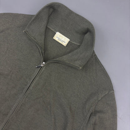 Khaki Profuomo Zip Vest - Men S - Very Good