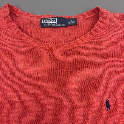 Coral Ralph Lauren Knitted Sweater - XL - Very Good - Revaleur