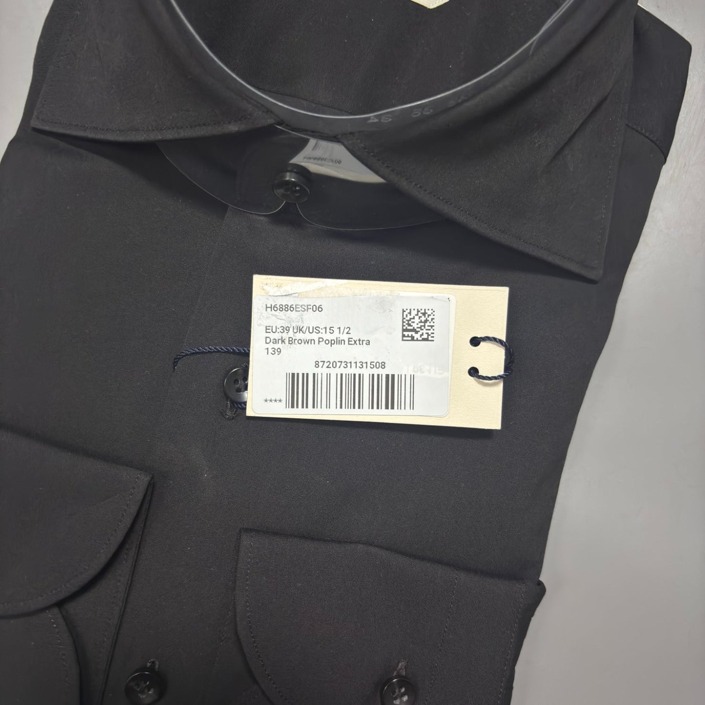 Dark Brown Slim Fit Shirt Suitsupply – W39 - New, With Tags - Revaleur