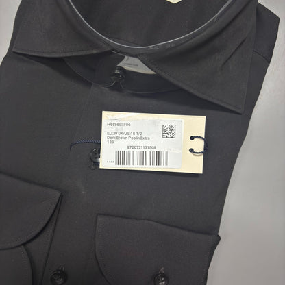 Dark Brown Slim Fit Shirt Suitsupply – W39 - New, With Tags - Revaleur