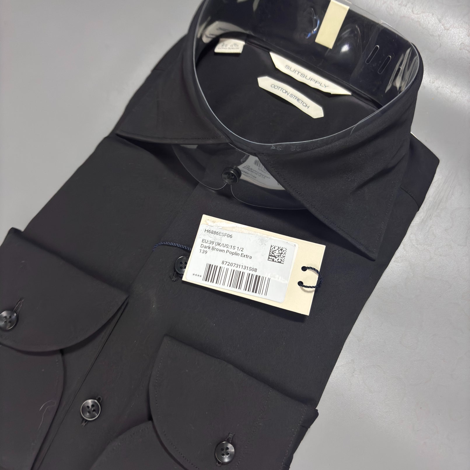 Dark Brown Slim Fit Shirt Suitsupply – W39 - New, With Tags - Revaleur