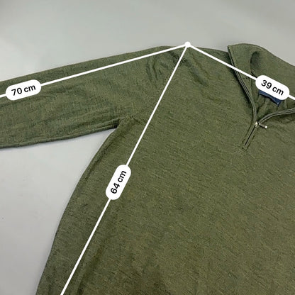 Dark Green Profuomo Half Zip - Men L - New - Revaleur