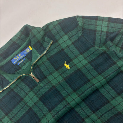 Dark Green Ralph Lauren Half Zip - Men L - Very Good - Revaleur