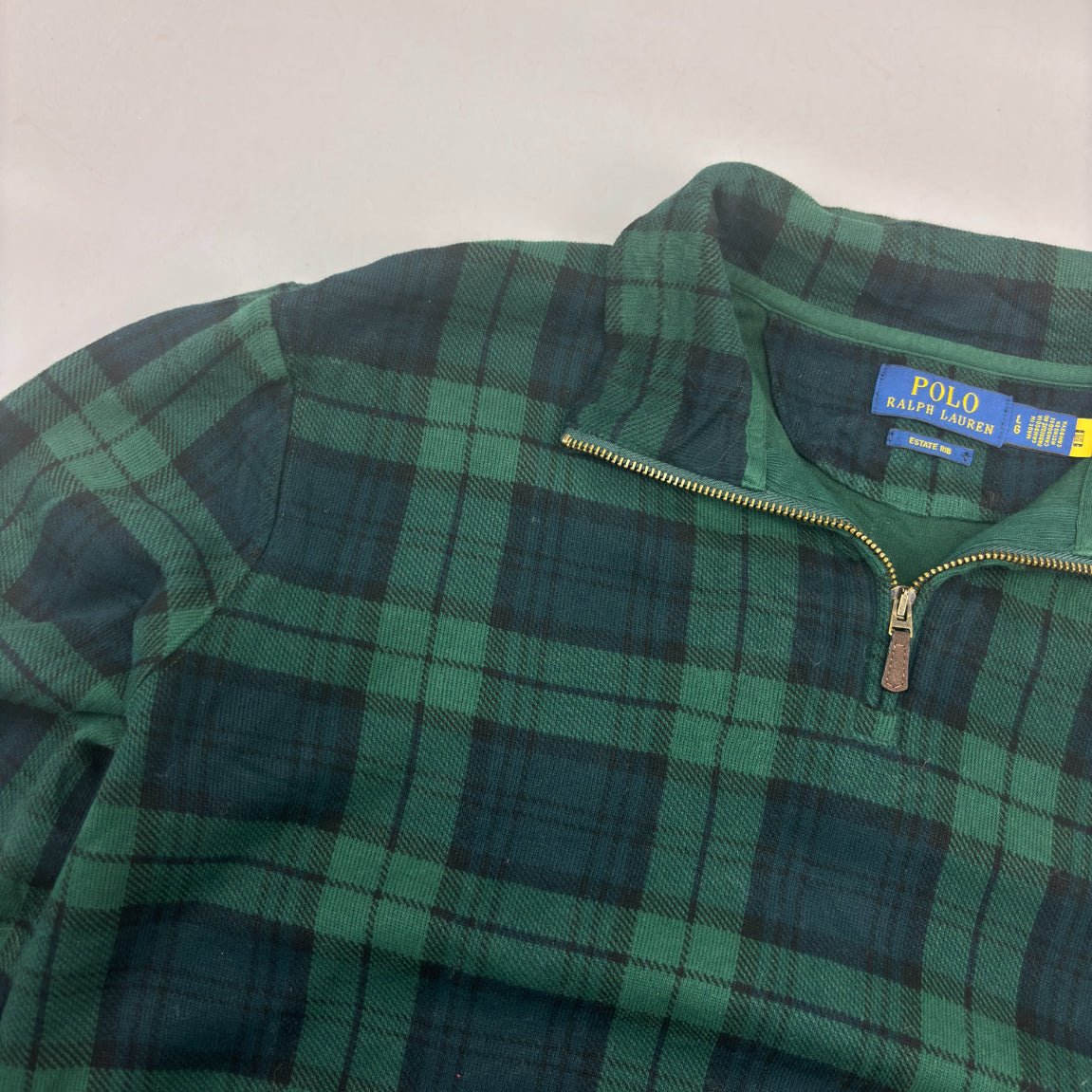 Dark Green Ralph Lauren Half Zip - Men L - Very Good - Revaleur