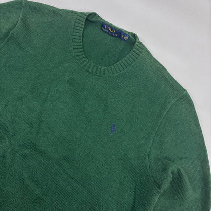 Dark Green Ralph Lauren Knitted Sweater - Men L - Very Good - Revaleur
