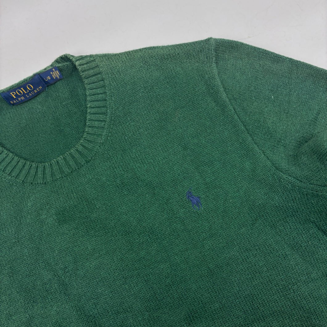Dark Green Ralph Lauren Knitted Sweater - Men L - Very Good - Revaleur