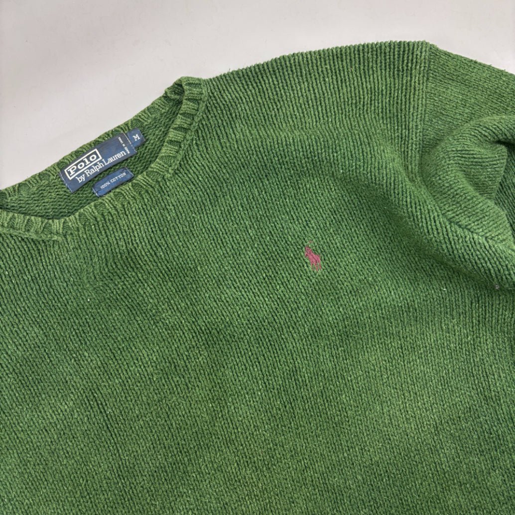 Dark Green Ralph Lauren Knitted Sweater - Men M - Very Good - Revaleur
