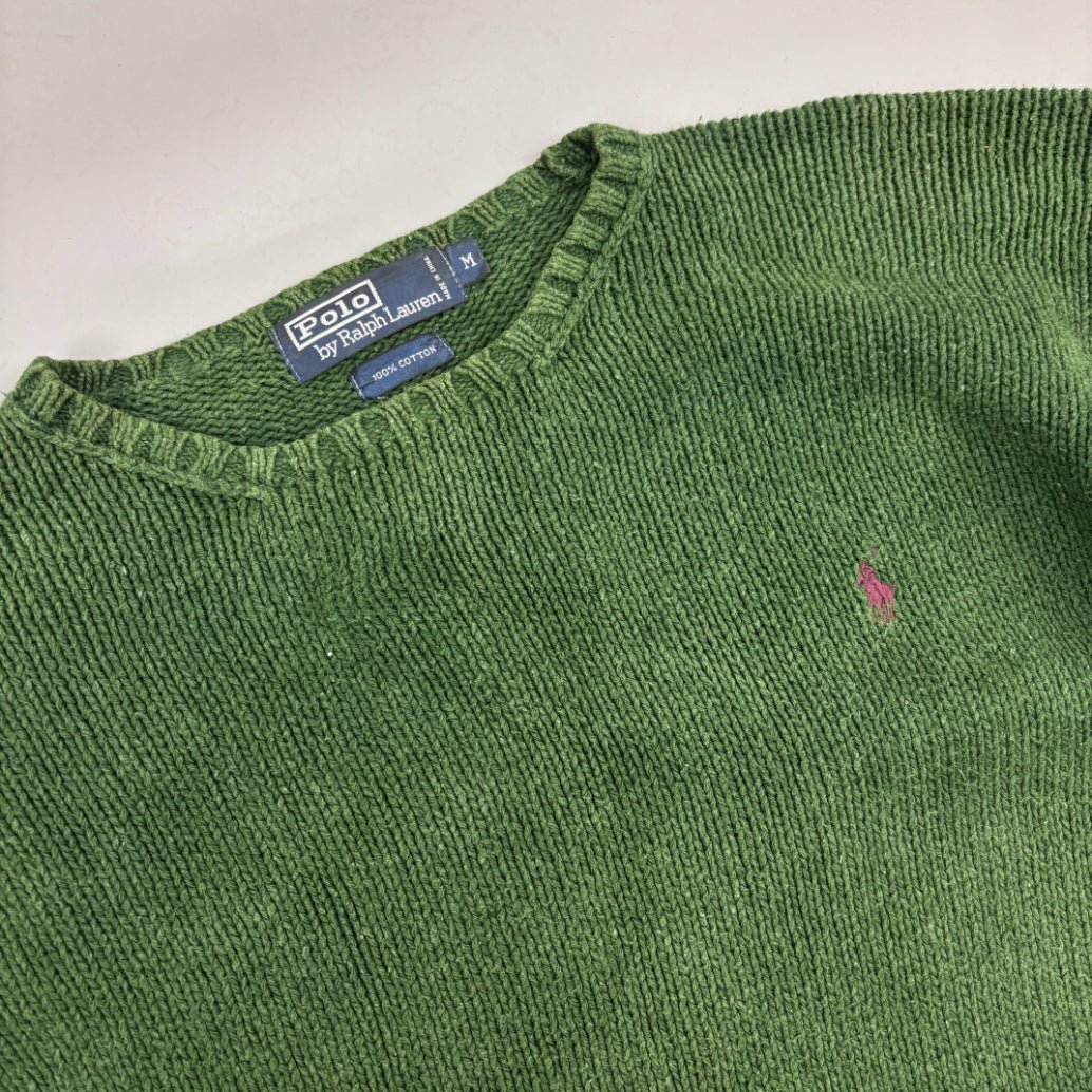 Dark Green Ralph Lauren Knitted Sweater - Men M - Very Good - Revaleur