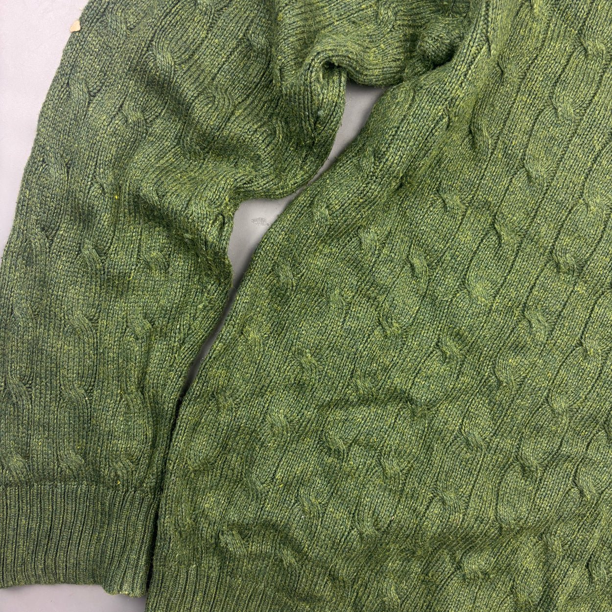 Dark Green Ralph Lauren Knitted V - Neck - Men XXL - Very Good - Revaleur