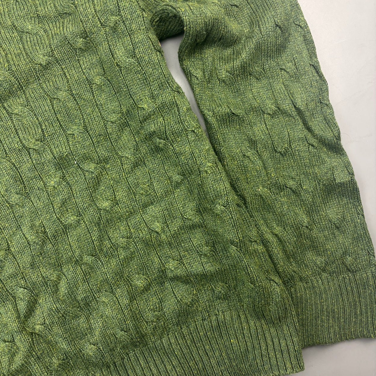 Dark Green Ralph Lauren Knitted V - Neck - Men XXL - Very Good - Revaleur