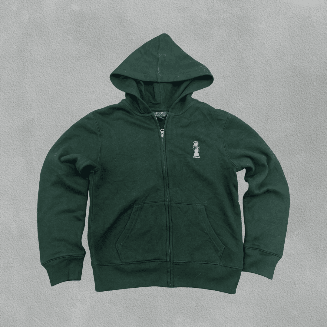 Dark Green Ralph Lauren Zip Vest - Boys M - Very Good - Revaleur