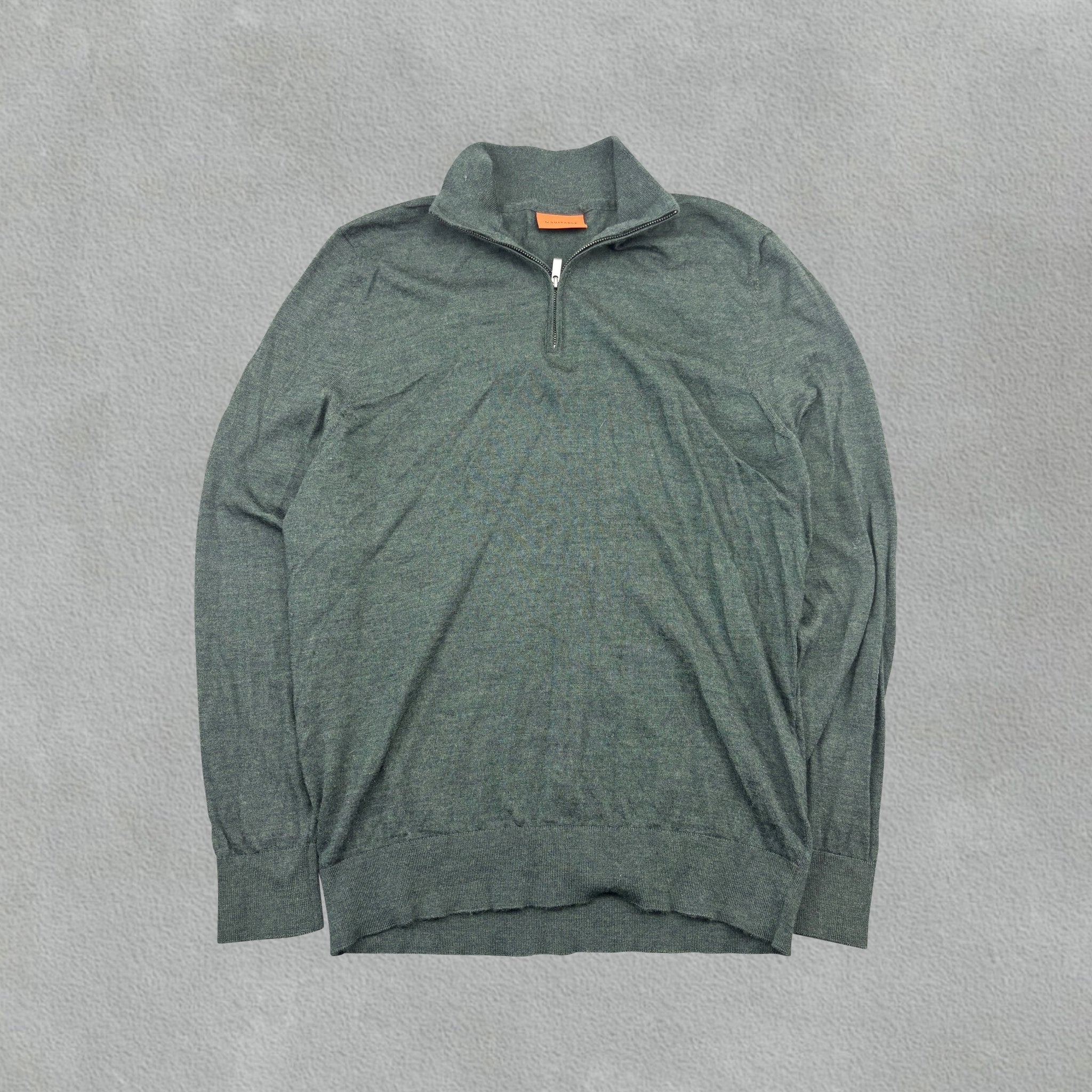 Dark Green Suitable Half Zip - Men XL - Very Good - Revaleur