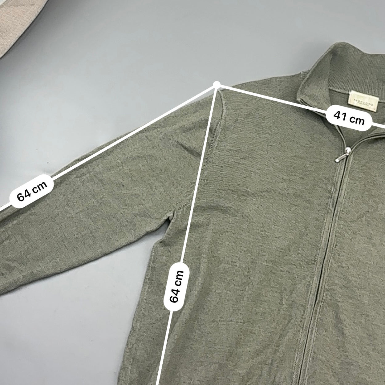 Khaki Profuomo Zip Vest - Men S - Very Good