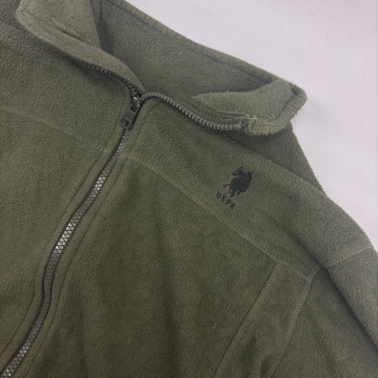 Green Polo Assassin Fleece Jacket - Men M - Very Good - Revaleur