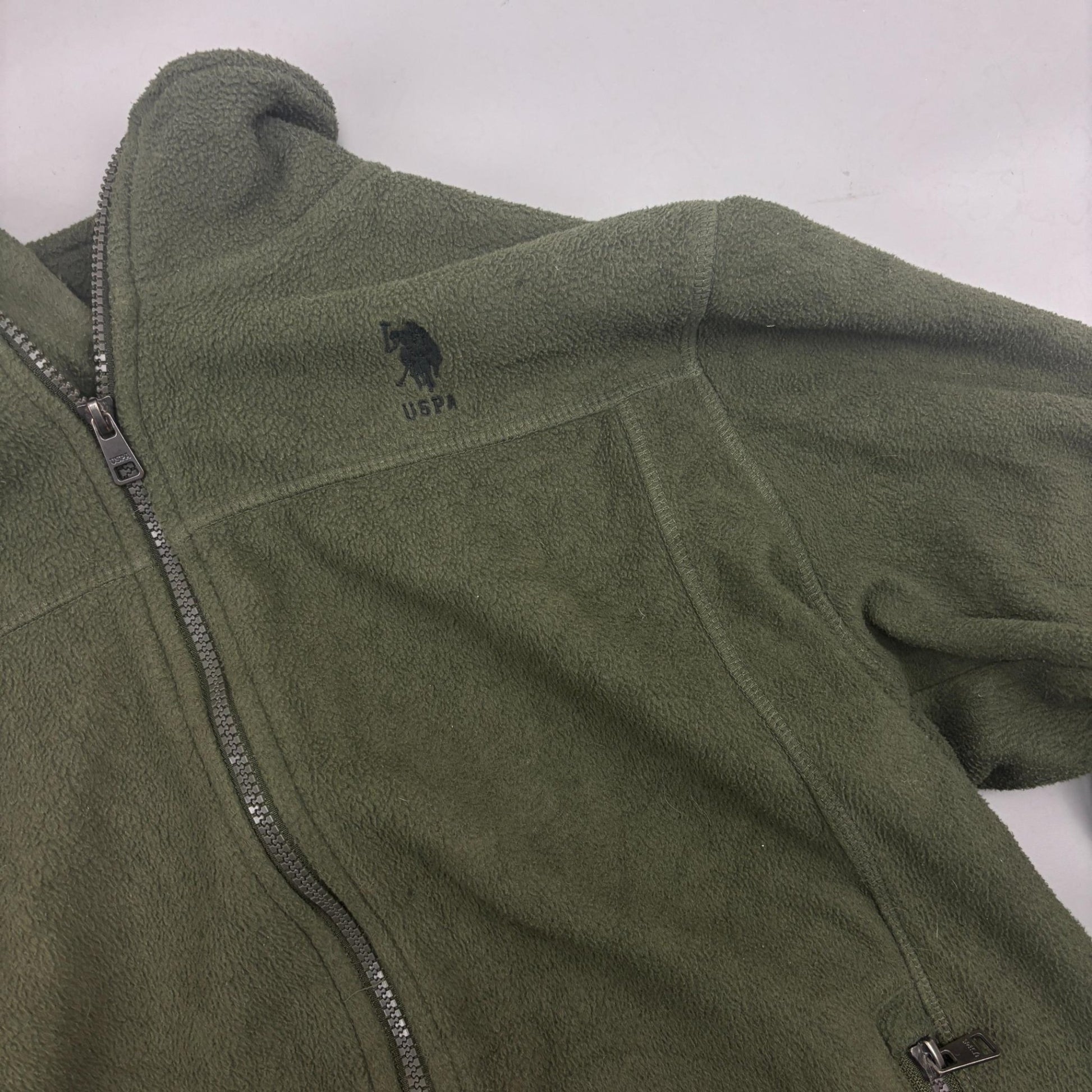 Green Polo Assassin Fleece Jacket - Men M - Very Good - Revaleur