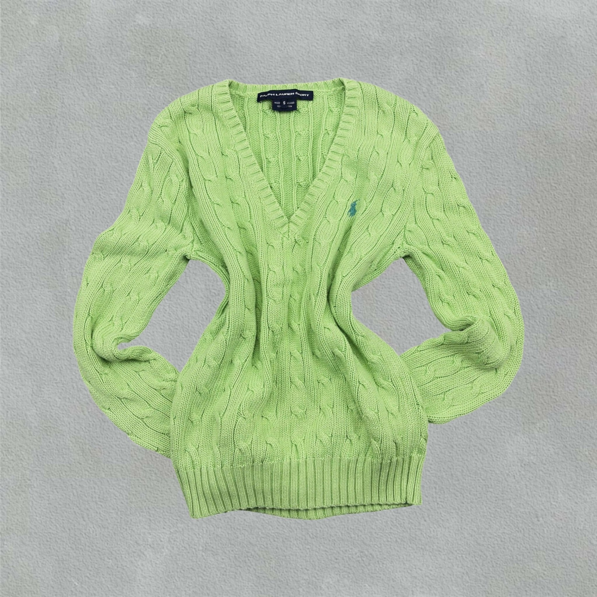 Green Ralph Lauren Knitted V - Neck - S - New, Never Worn - Revaleur