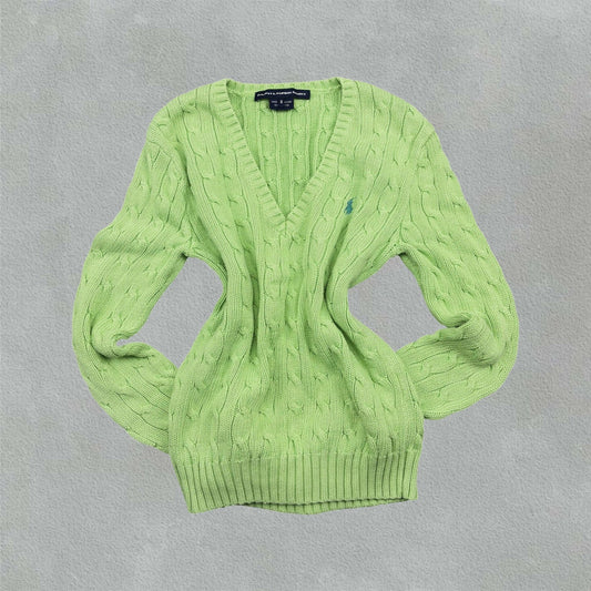 Green Ralph Lauren Knitted V - Neck - S - New, Never Worn - Revaleur