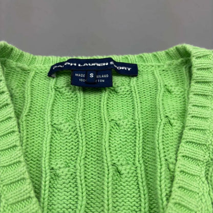 Green Ralph Lauren Knitted V - Neck - S - New, Never Worn - Revaleur