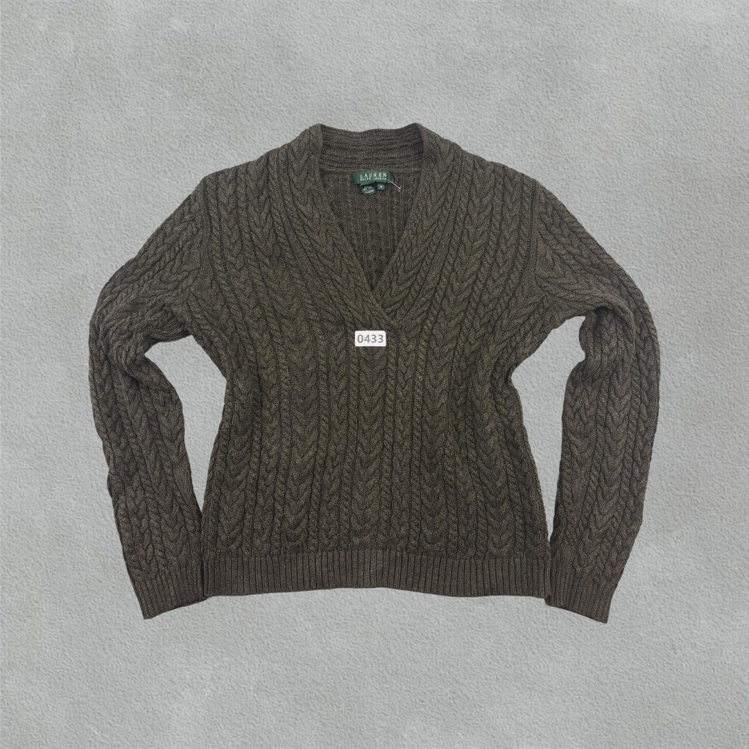 Green Ralph Lauren V - neck Sweater - Women M - Very Good - Revaleur