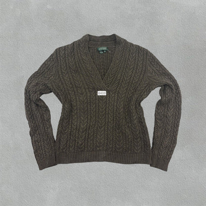 Green Ralph Lauren V - neck Sweater - Women M - Very Good - Revaleur