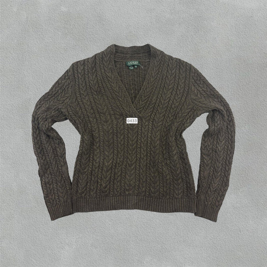 Green Ralph Lauren V - neck Sweater - Women M - Very Good - Revaleur