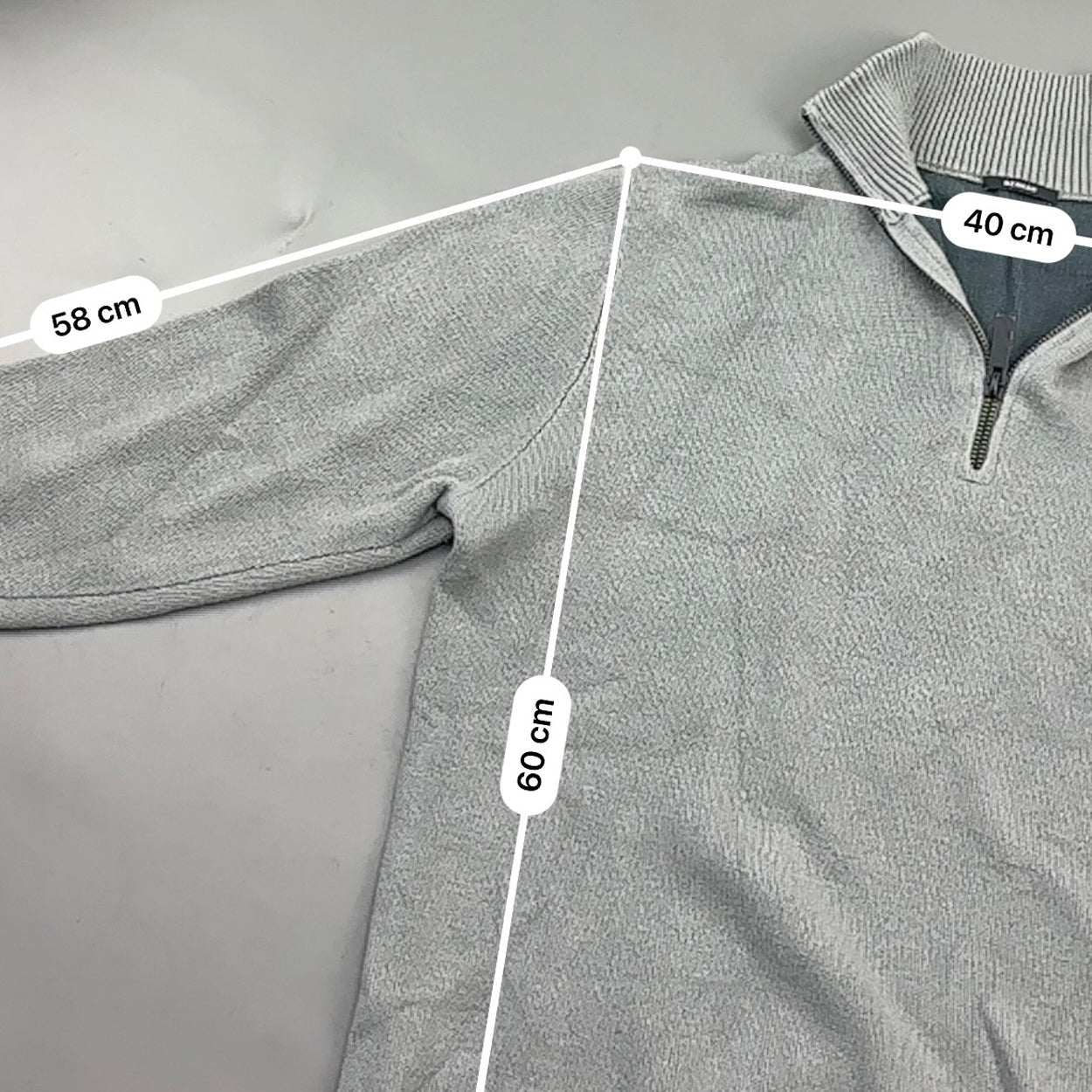 Grey Denham Half Zip - Men M - Very Good - Revaleur