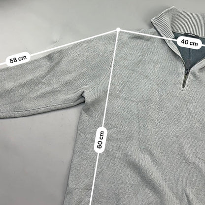 Grey Denham Half Zip - Men M - Very Good - Revaleur
