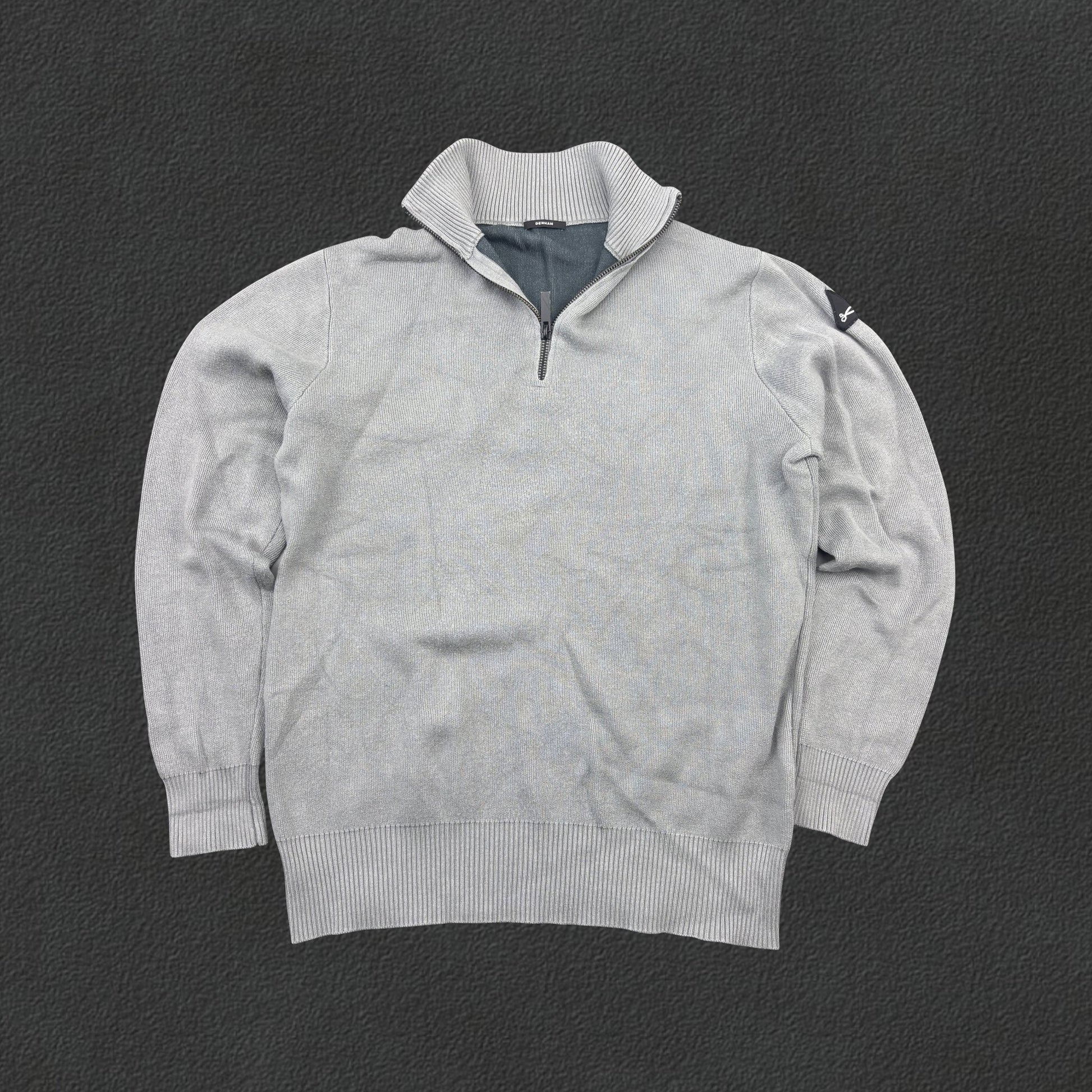 Grey Denham Half Zip - Men M - Very Good - Revaleur