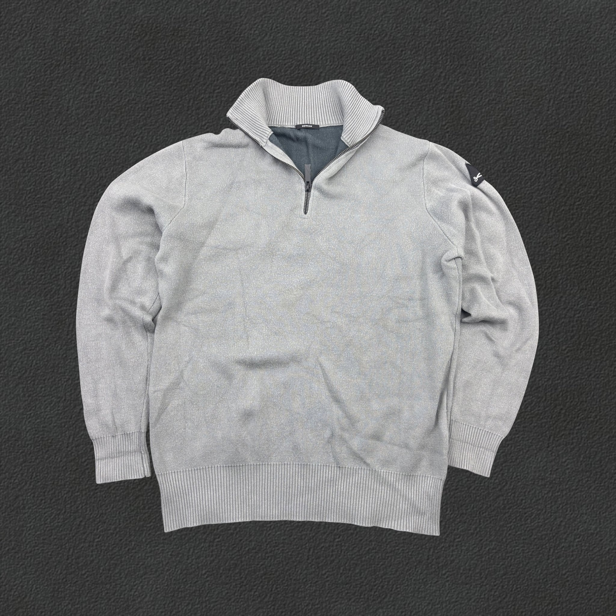 Grey Denham Half Zip - Men M - Very Good - Revaleur