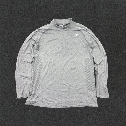 Grey Gymshark Half Zip - Men XL - Very Good - Revaleur