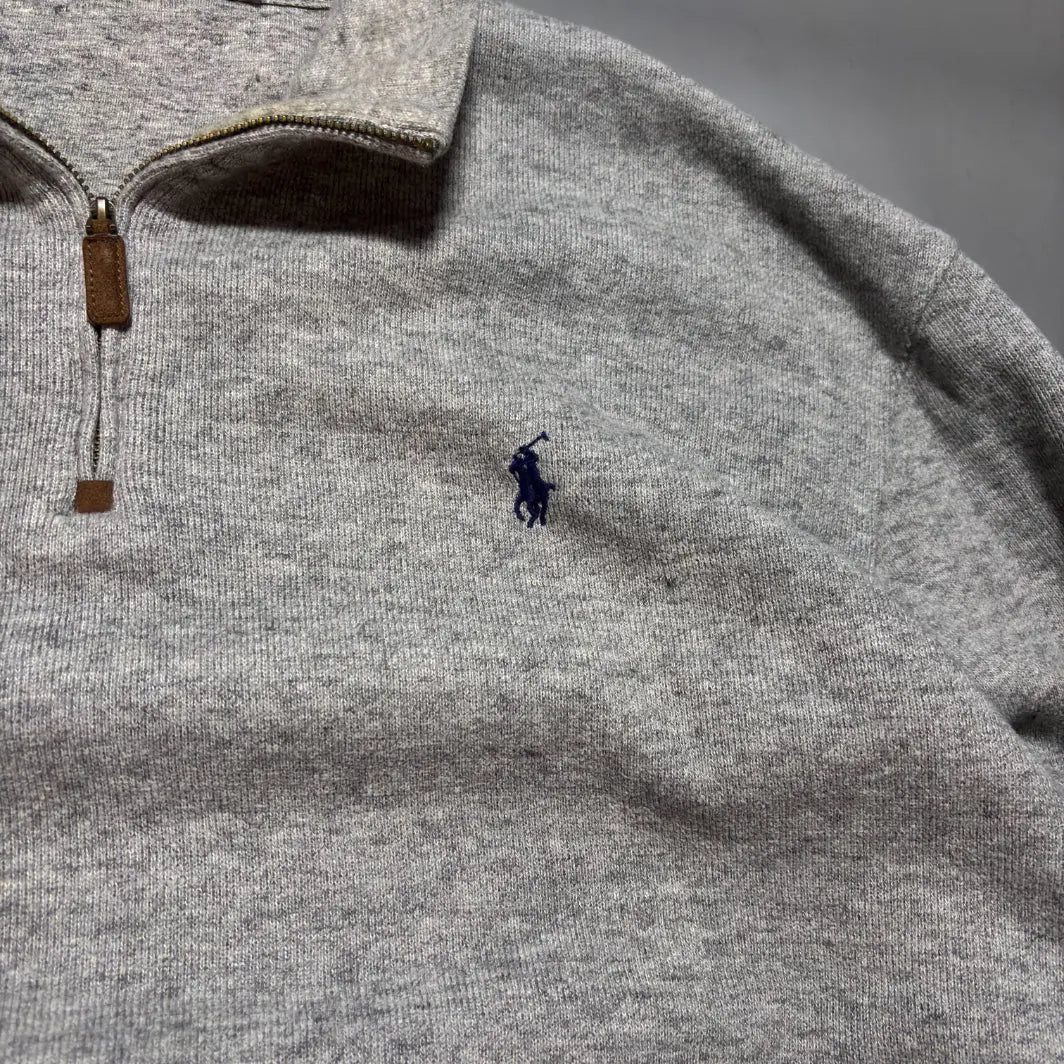 Grey Half Zip Sweater Ralph Lauren - XXL - Decent Condition - Revaleur