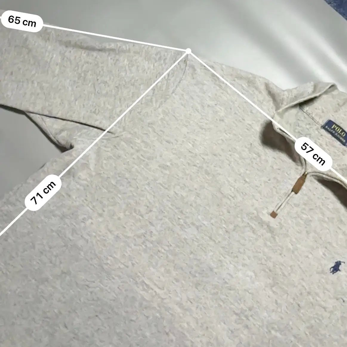 Grey Half Zip Sweater Ralph Lauren - XXL - Decent Condition - Revaleur