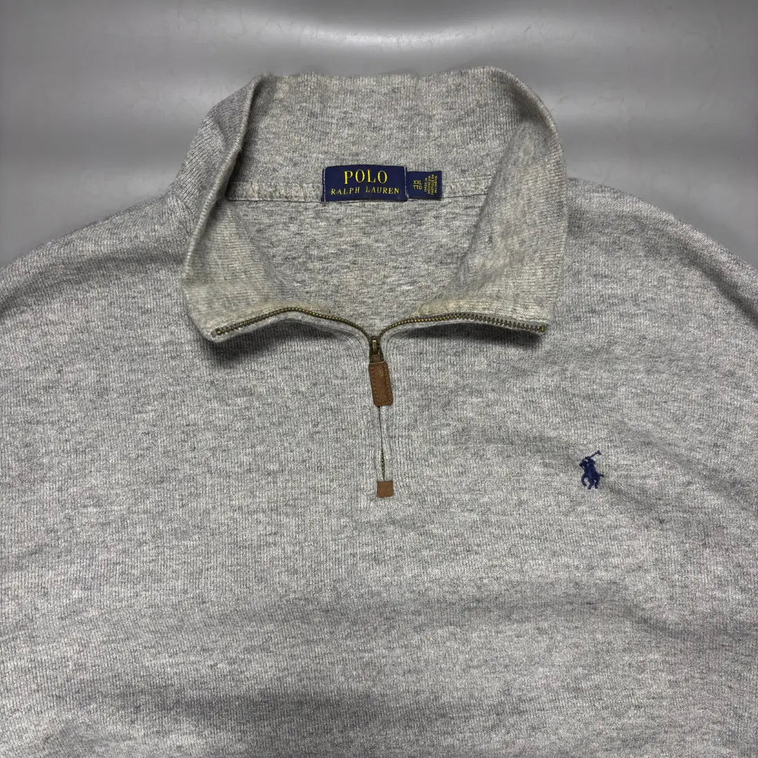 Grey Half Zip Sweater Ralph Lauren - XXL - Decent Condition - Revaleur