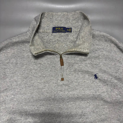 Grey Half Zip Sweater Ralph Lauren - XXL - Decent Condition - Revaleur